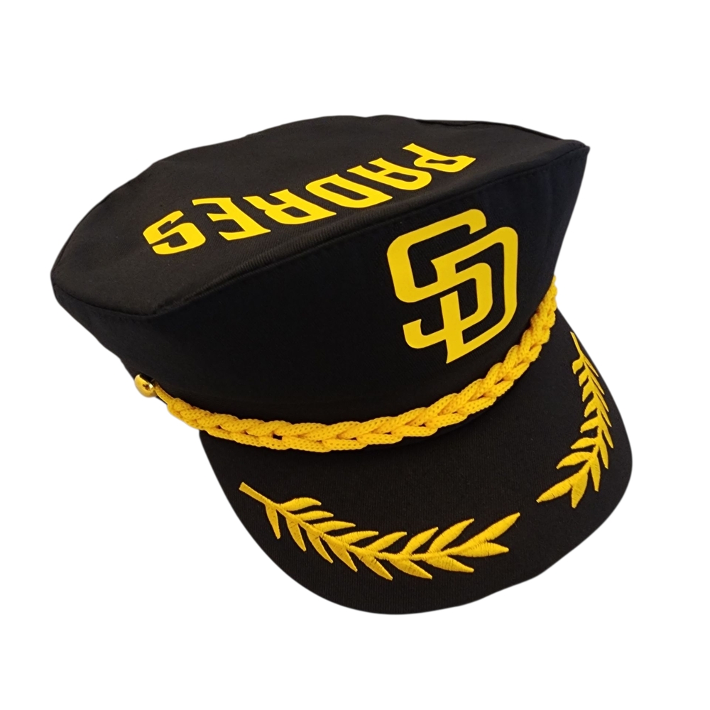 SAN DIEGO PADRES FAN Captain HAT Black and Yellow Captain's Hat